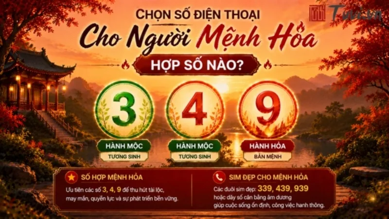 Người mệnh Hỏa có thể ưu tiên sim điện thoại xuất hiện các số 3, 4 hoặc 9 để tạo cảm giác may mắn.